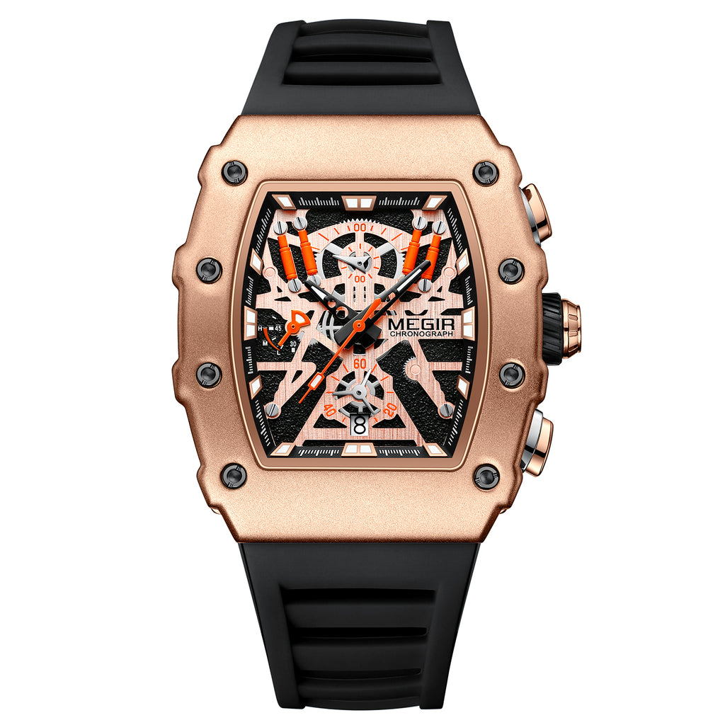 MEGIR Luxury Outdoor Sport Wristwatch for Mens Silicone Waterproof Watches Quartz Wrist Watch Male Clock Military Watch 2218-7