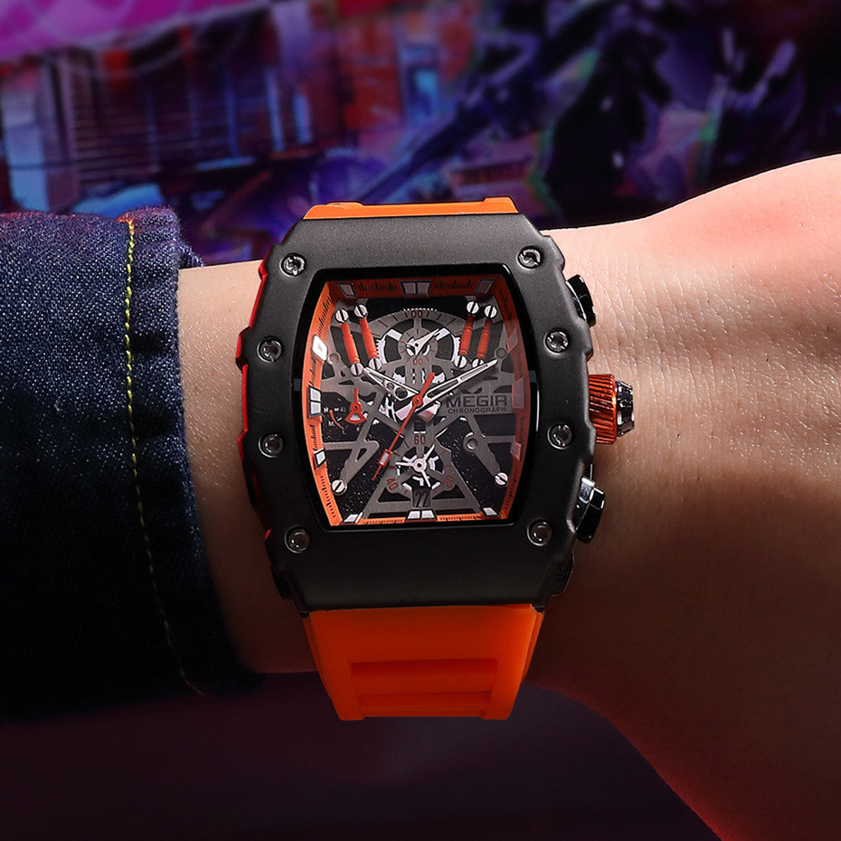 MEGIR Luxury Outdoor Sport Wristwatch for Mens Silicone Waterproof Watches Quartz Wrist Watch Male Clock Military Watch 2218-5