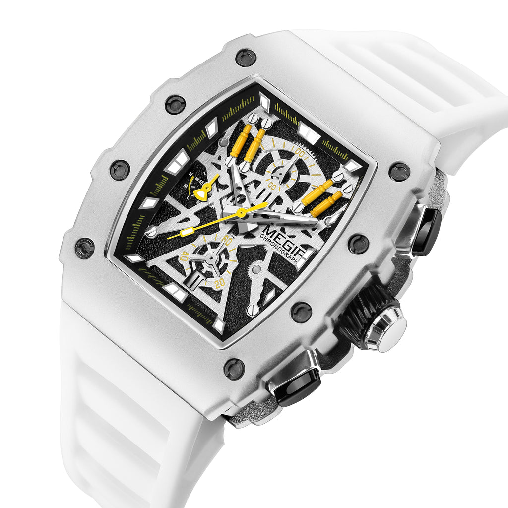 MEGIR Luxury Outdoor Sport Wristwatch for Mens Silicone Waterproof Watches Quartz Wrist Watch Male Clock Military Watch 2218-16
