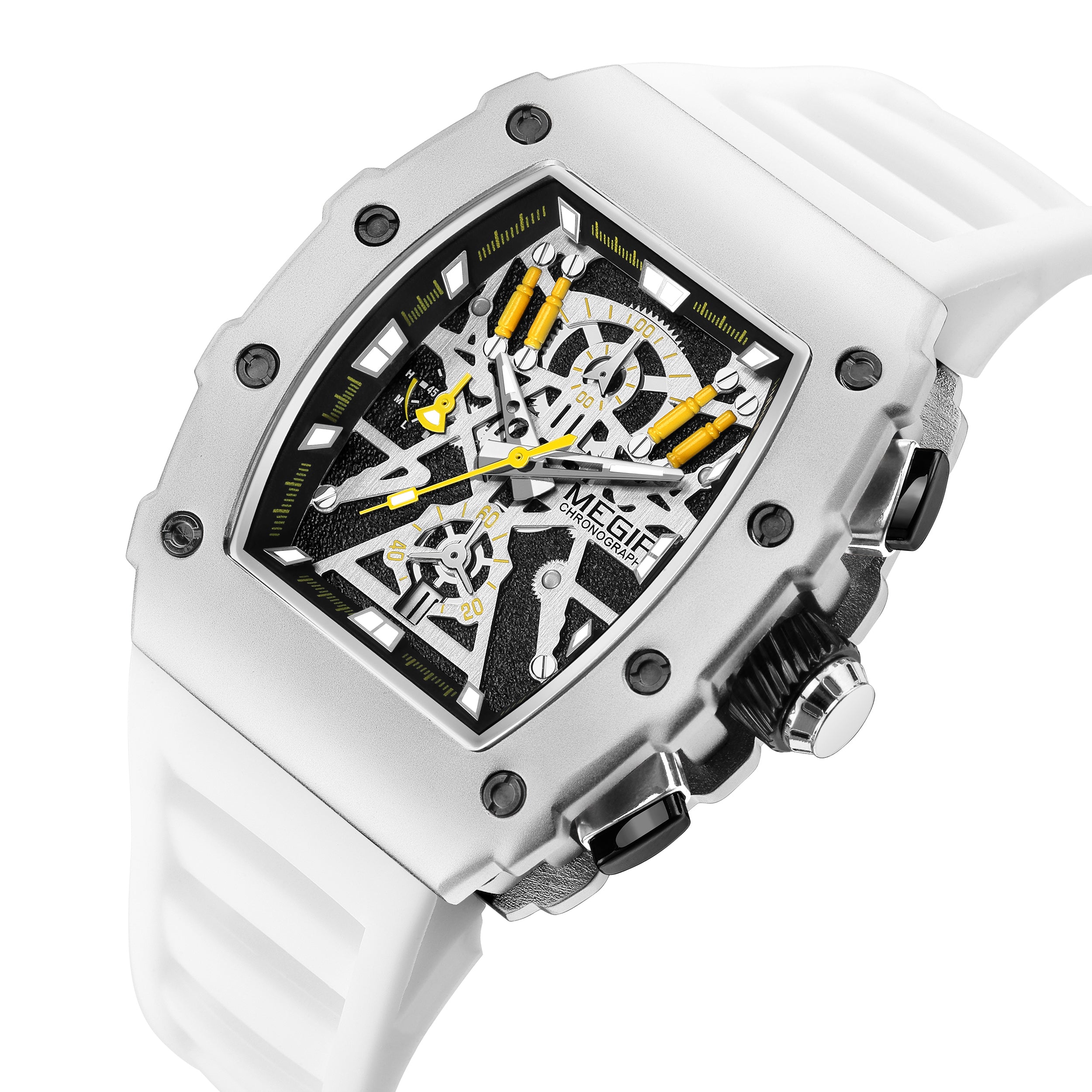 MEGIR Luxury Outdoor Sport Wristwatch for Mens Silicone Waterproof Watches Quartz Wrist Watch Male Clock Military Watch 2218-16